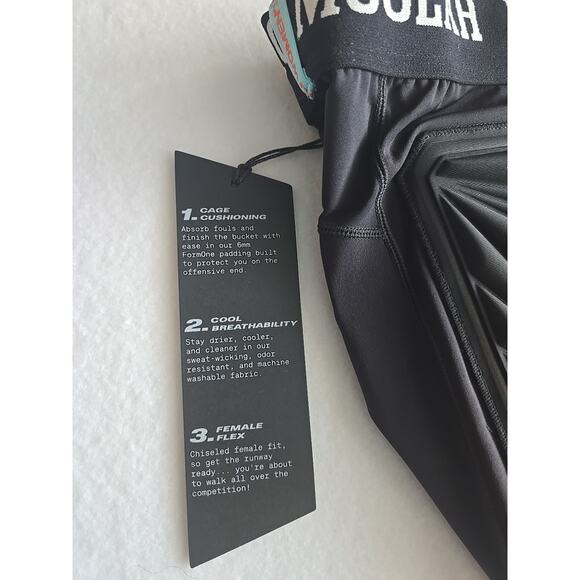 Moolah Womens Solid Black Padded Athletic Compression Shorts -Size S 6mm Padding - Picture 5 of 7